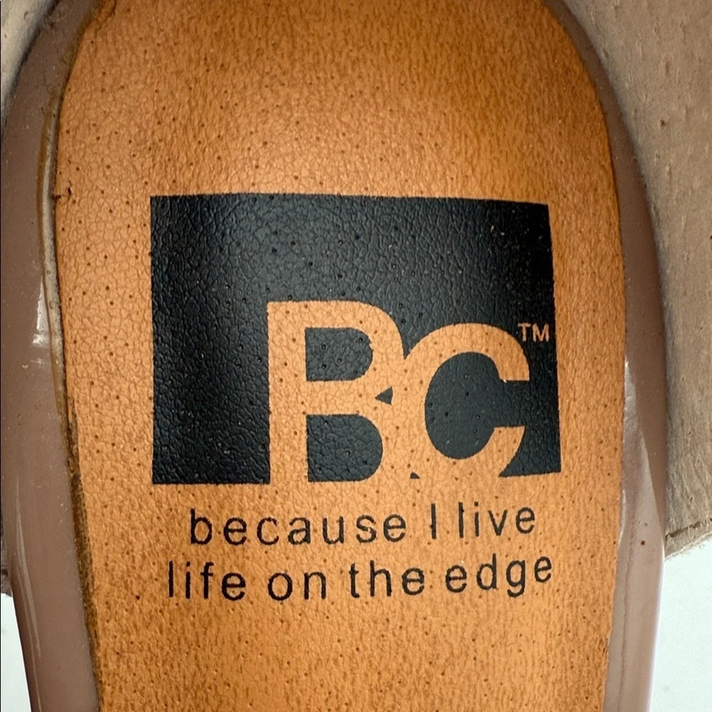 BC Footwear Women Lickety Split Wedge Sandal Elegant Bronze chunky 7 leather Y2K